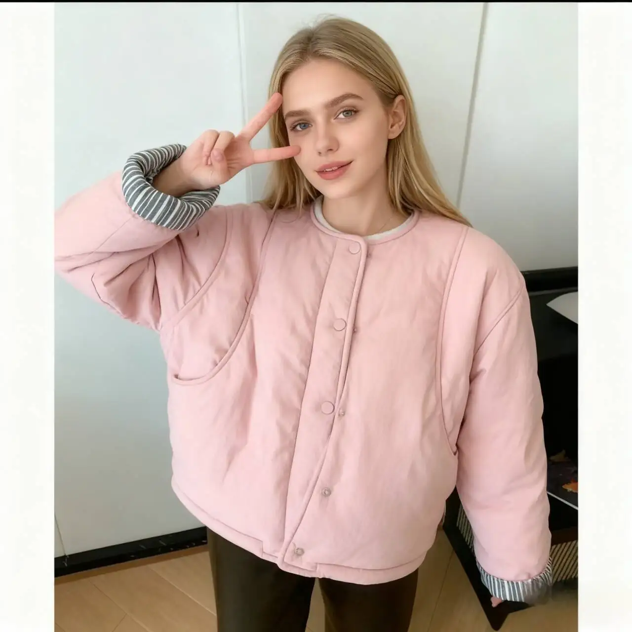 

Парки женские из натурального кроличьего меха, осенние шерстяные парки в рубчик, без пуговиц, с рюшами, плиссированные пояса, элегантные изящные женские классические однотонные парки