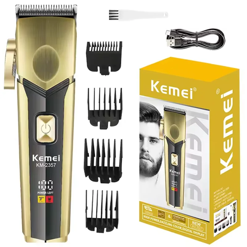 

Kemei Professional Hair Clipper Cordless Beard Hair Trimmer Men's Electric Hair Cutting Machine Rechargeable Adjustable Set