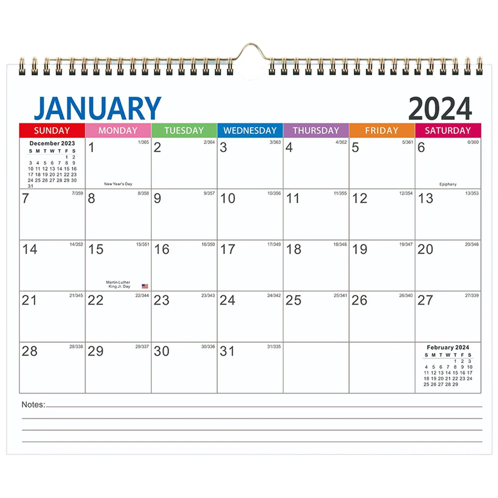 

2024 2025 English Wall Calendar Monthly Planner Hanging Home Office Family Organizer