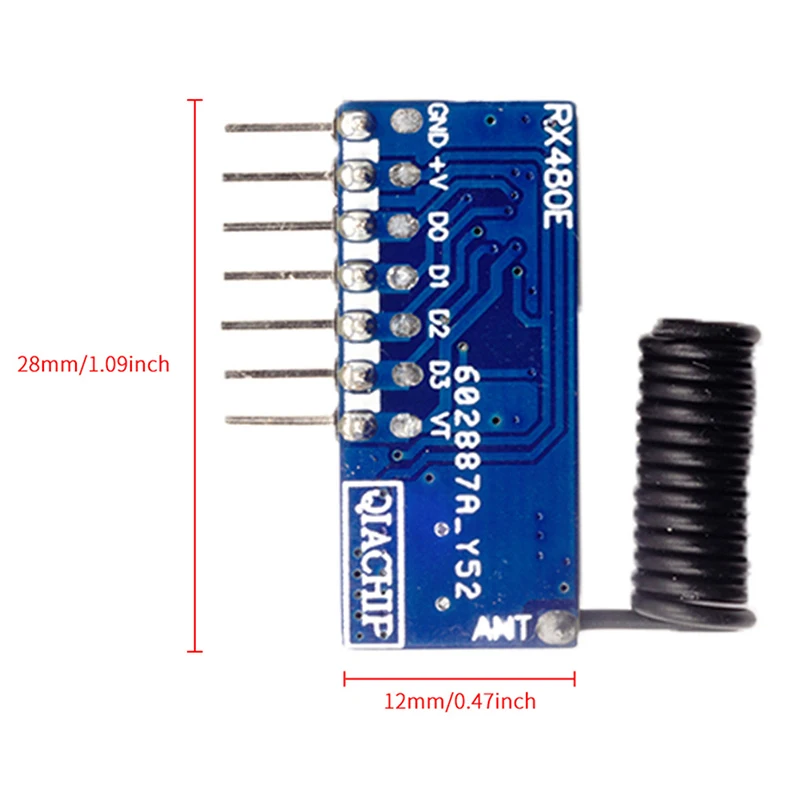 Módulo Decodificador de código de aprendizaje, receptor rf de 433mhz, 4 canales para codificación 1527, 1 unidad