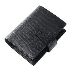Smartfee Pocket Budget Planner A7 planer binders Crocodile Pattern Genuine Leather 25 Gold ring Organizer Notebook Agenda