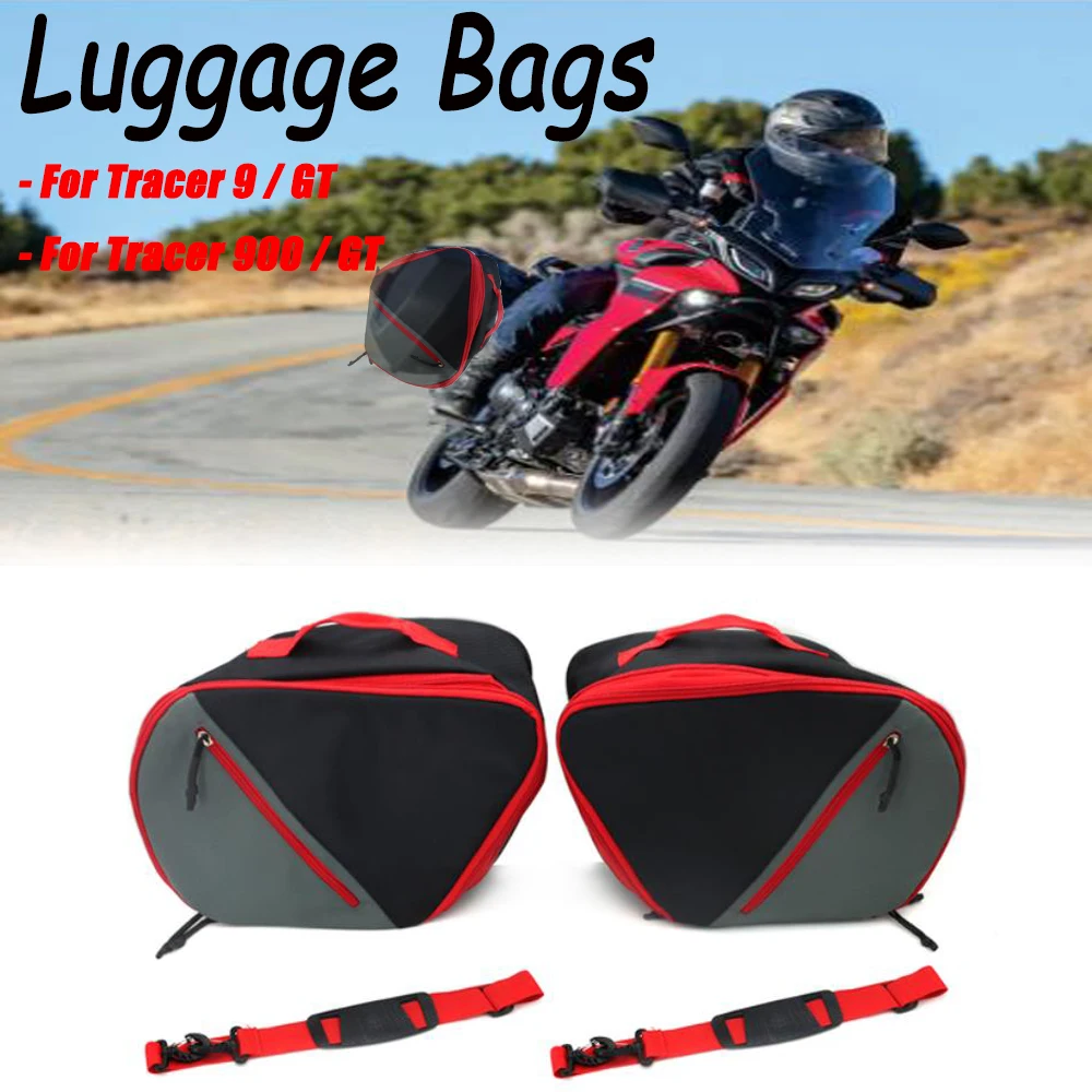 Red Motorcycle Luggage Bags Black Expandable Inner Bags 2020 2021 2022 For Yamaha Tracer 9 GT TRACER 9GT