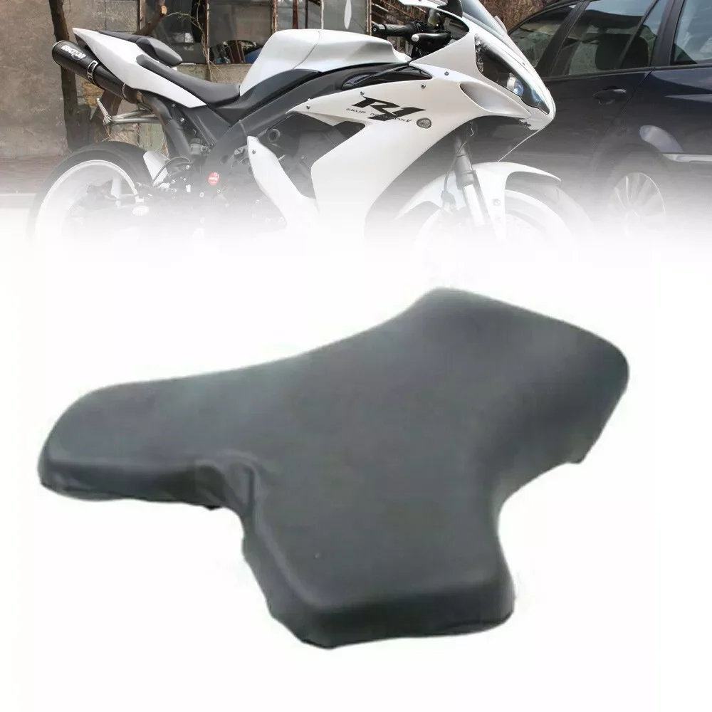 وسادة مقعد جلد صناعي ، وسادة بمحرك أسود ، ياماها YZF R1 ، 06 #1