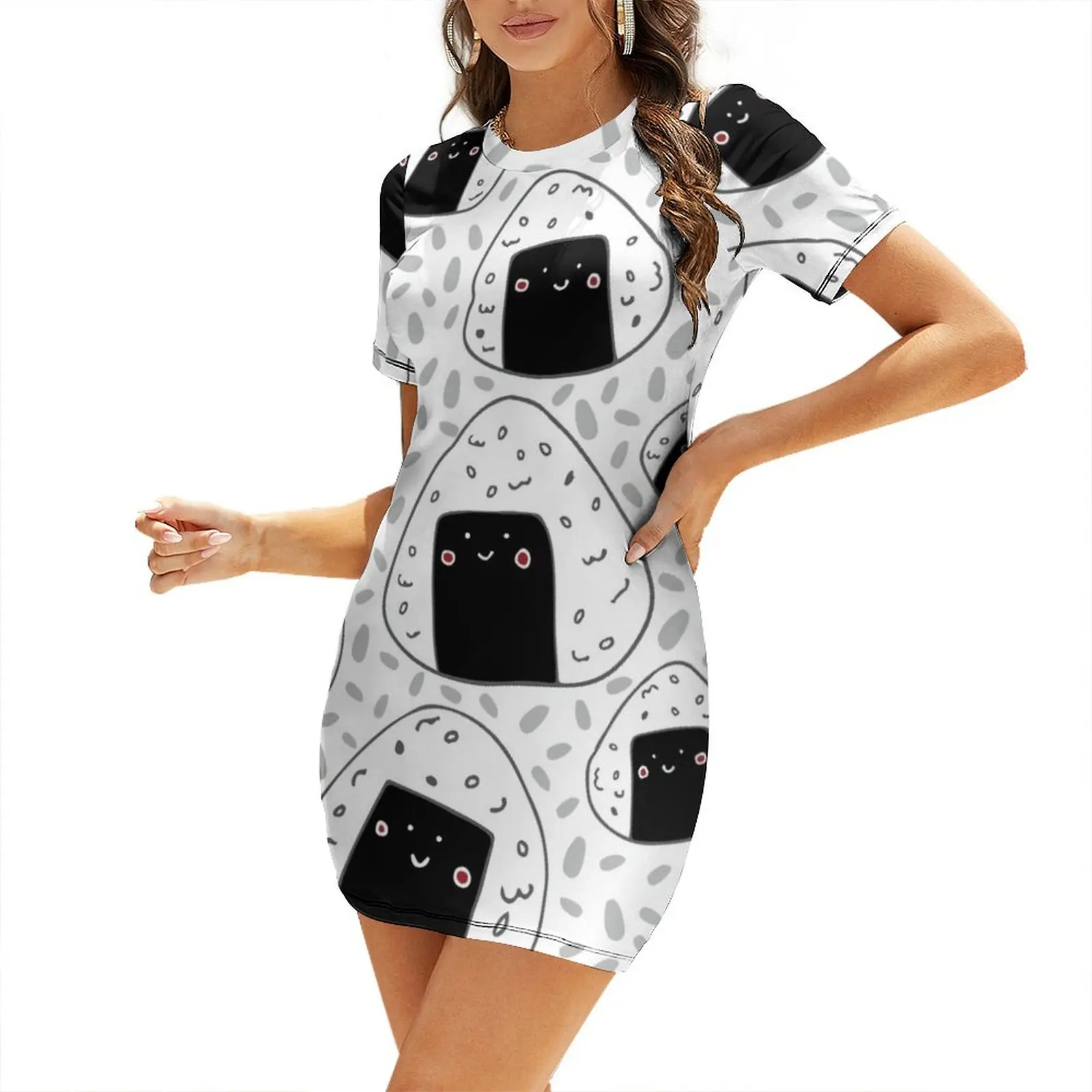 

Onigiri Short Sleeved Dress Dress women Women's evening dress women's summer dresses 2025