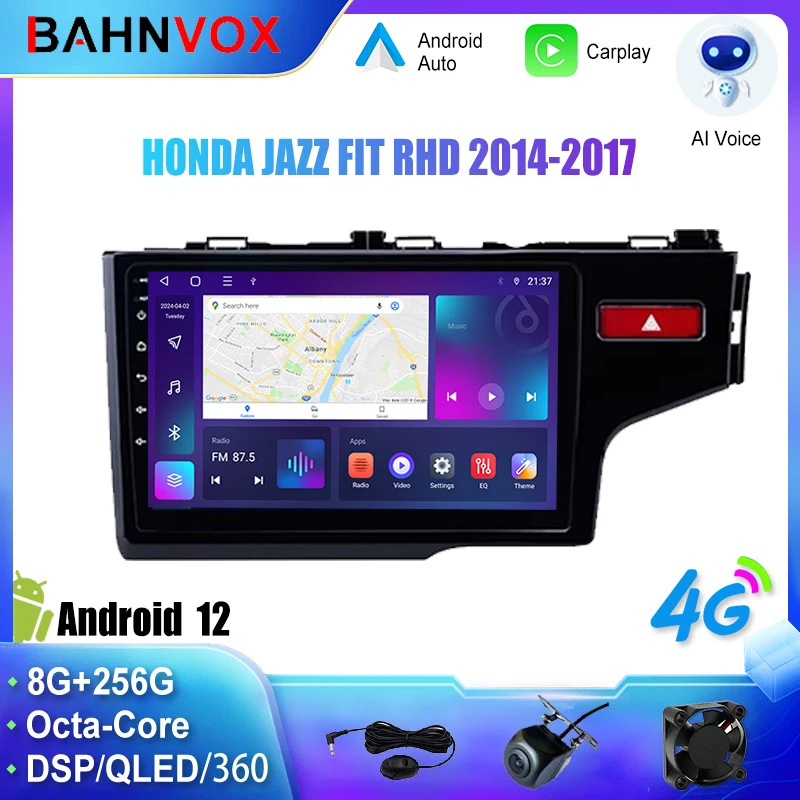 9'' Android 12.0 Car Radio for Honda Fit Jazz 2013 2014 2016 2018 GPS Navigation Stereo Multimedia Video Player Screen Head Unit