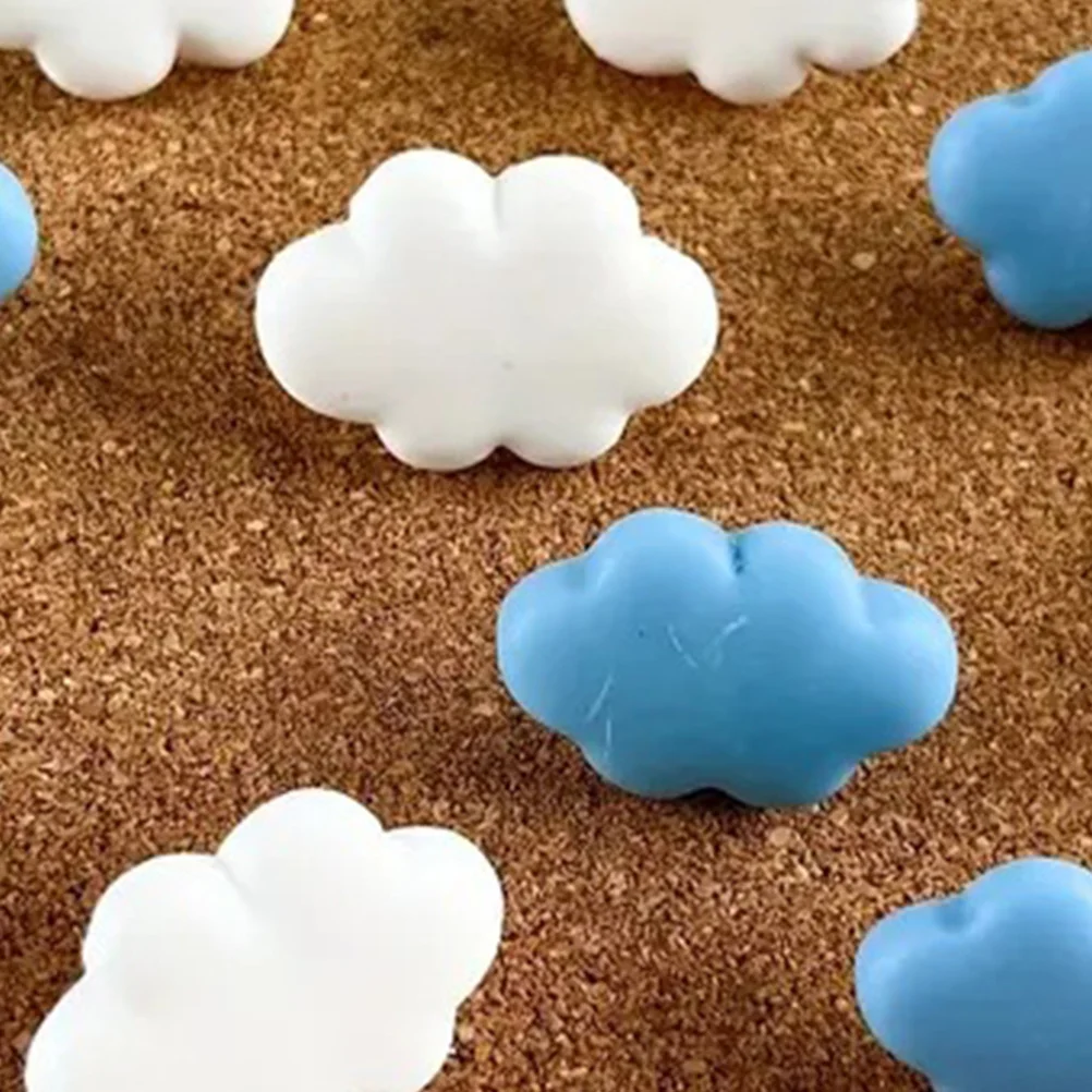 30 Pcs Creative Thumbtacks Cute Cream White Clouds Resin Cork Board DIY Handmade Push Pins 30pcs for Office