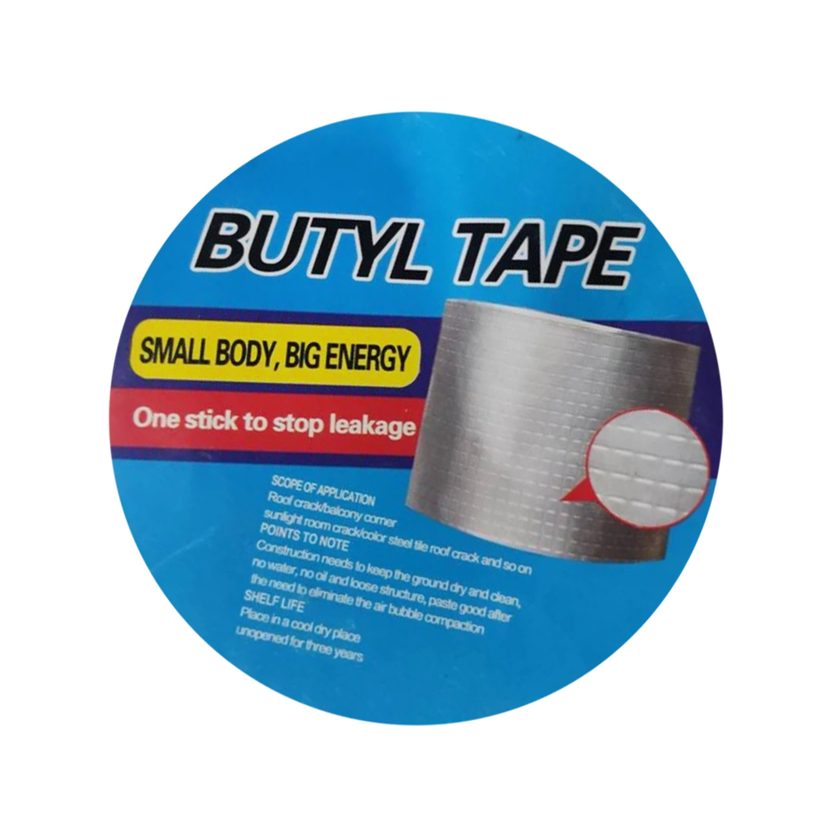 

1 Roll Butyl Tape Waterproof Aluminum Foil Tape Leakproof Sealant Tape Caulking Material for Balcony Corner Color Steel Crack Ro