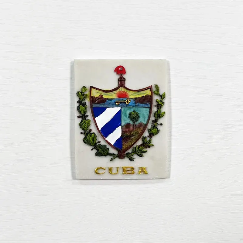

Cuban coat of arms creative magnetic refrigerator sticker travel commemorative hand-painted 3D decorative handicraft souvenir