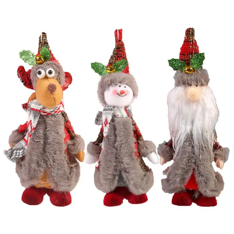 Merry Christmas Ornaments DIY Xmas Gift Santa Claus Snowman Tree Pendant Doll Hang Decoration For Home Happy New Year