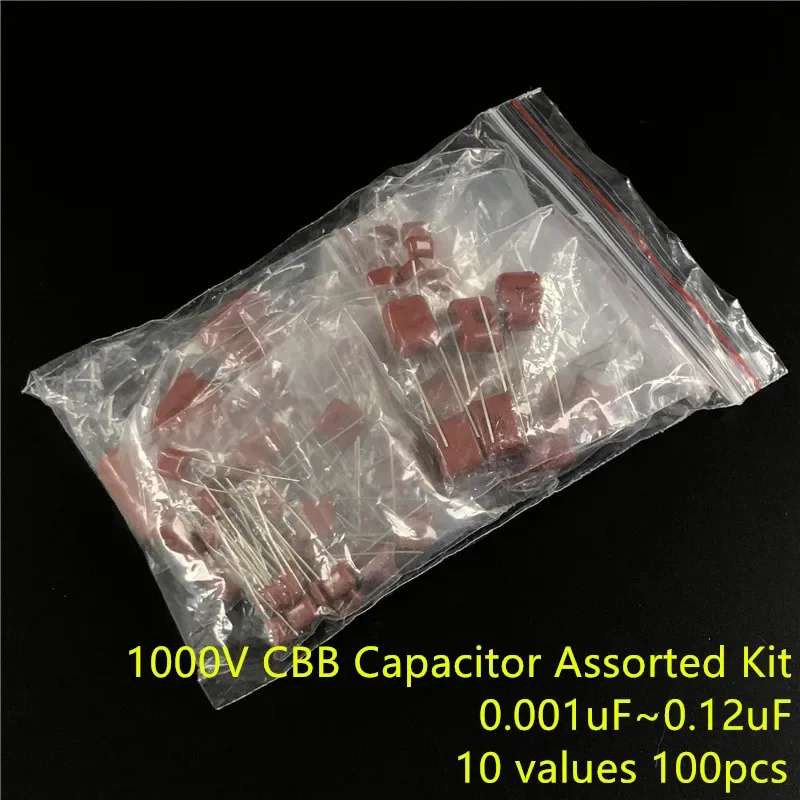 

100V 0.01uf~10uf CBB metal film capacitors Assortment Kit 12 values 94pcs