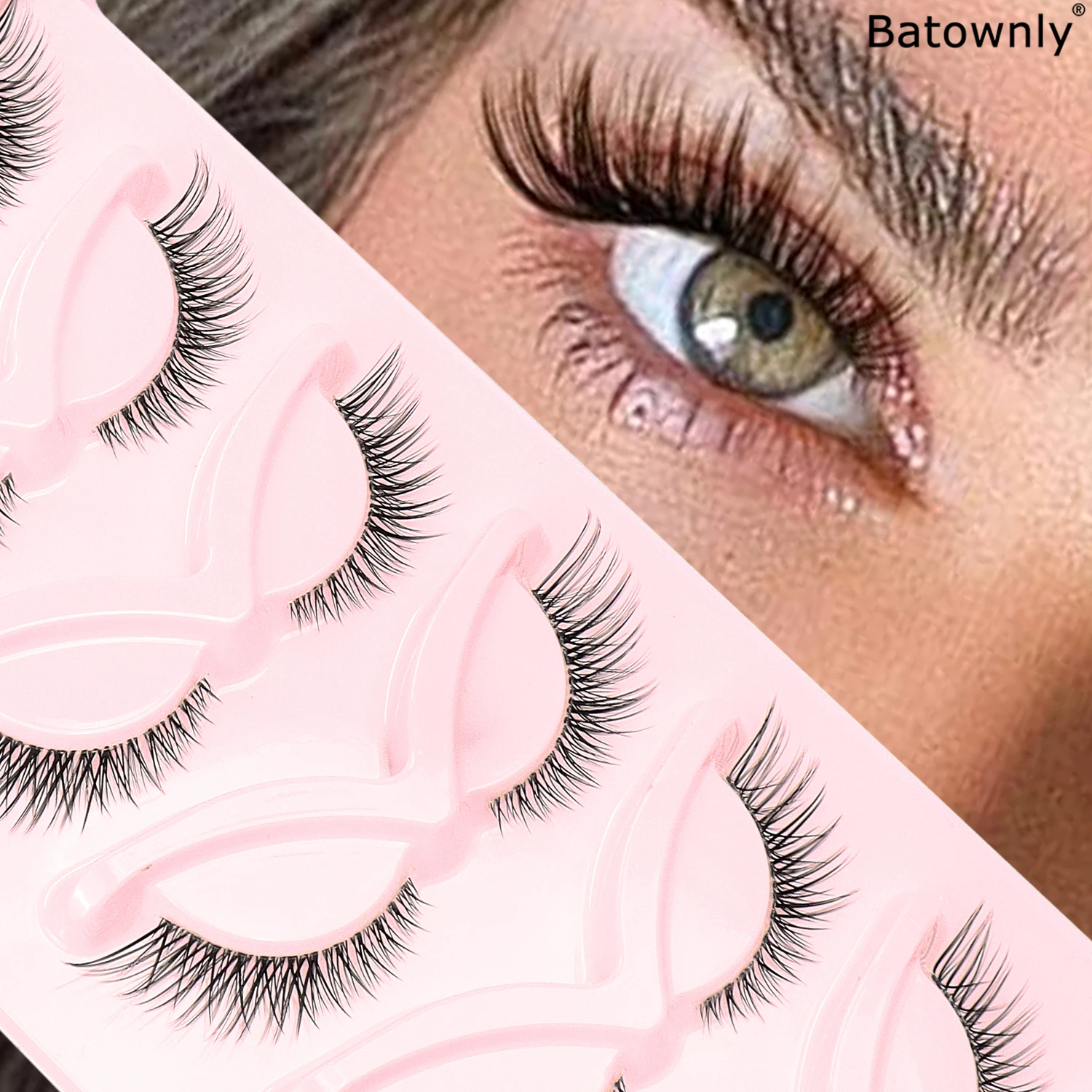 7 Pairs of Comfortable and Lively Natural False Eyelashes with Fox-like Eye Tail Elongation and Transparent Rod-shaped Eyelashes