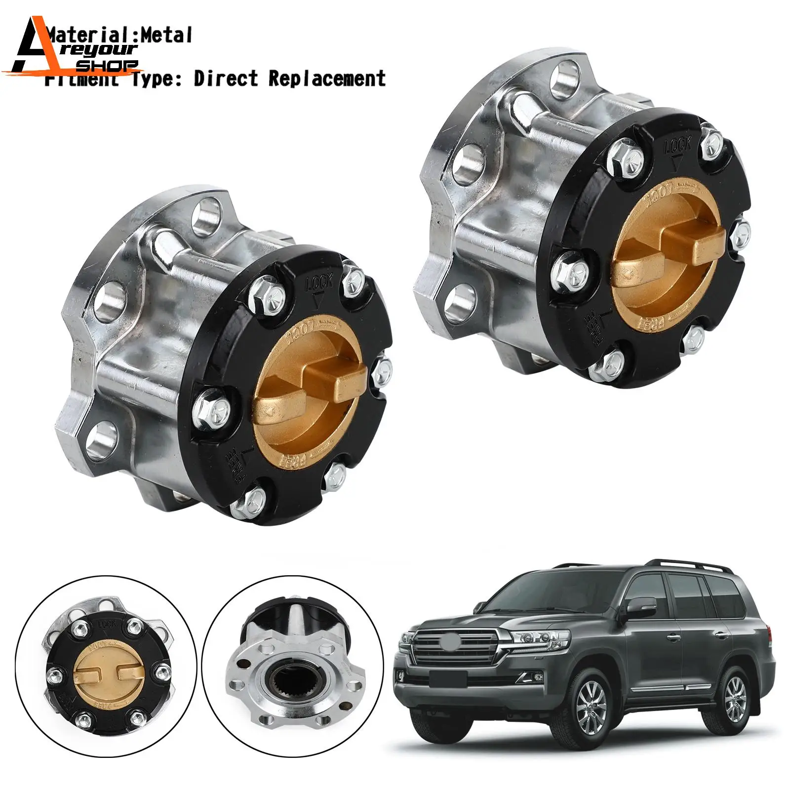 Areyourshop 2x Free Wheel Hub For Landcruiser 75 76 78 79 105 Series 43530-60130 Car Auto Parts