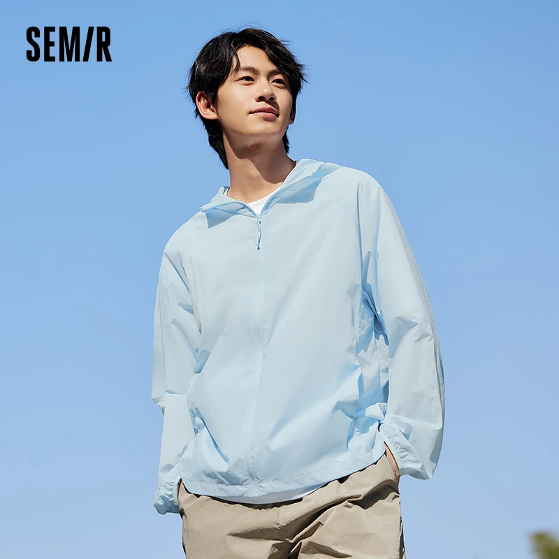 Semir Jacket Men 2024 Summer New Coat Simple Solid Color Hooded Couple Wear Rotator Sleeve Light Sun Protective Clothing