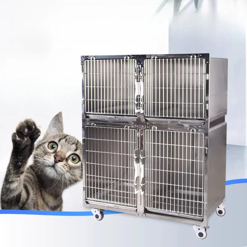 Factory Direct 2026 Inpatient cage mother breeding cage hairy dog constant temperature double layer stainless steel foster unive