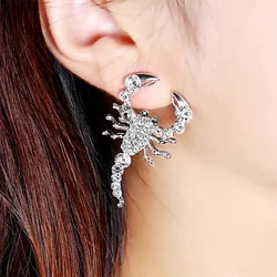 Fashion Creative Scorpion Diamond Stud Accessories Women's Personality Light Luxury Animal Punk Hip Hop Jewelry Gift 2022 Trend