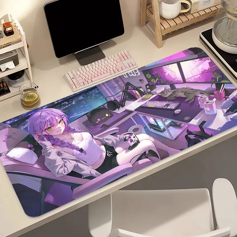 Alfombrilla de ratón para juegos Kawaii Hololive Tokoyami Towa, alfombrilla para ordenador de escritorio, accesorios para teclado de PC, alfombrilla para mesa