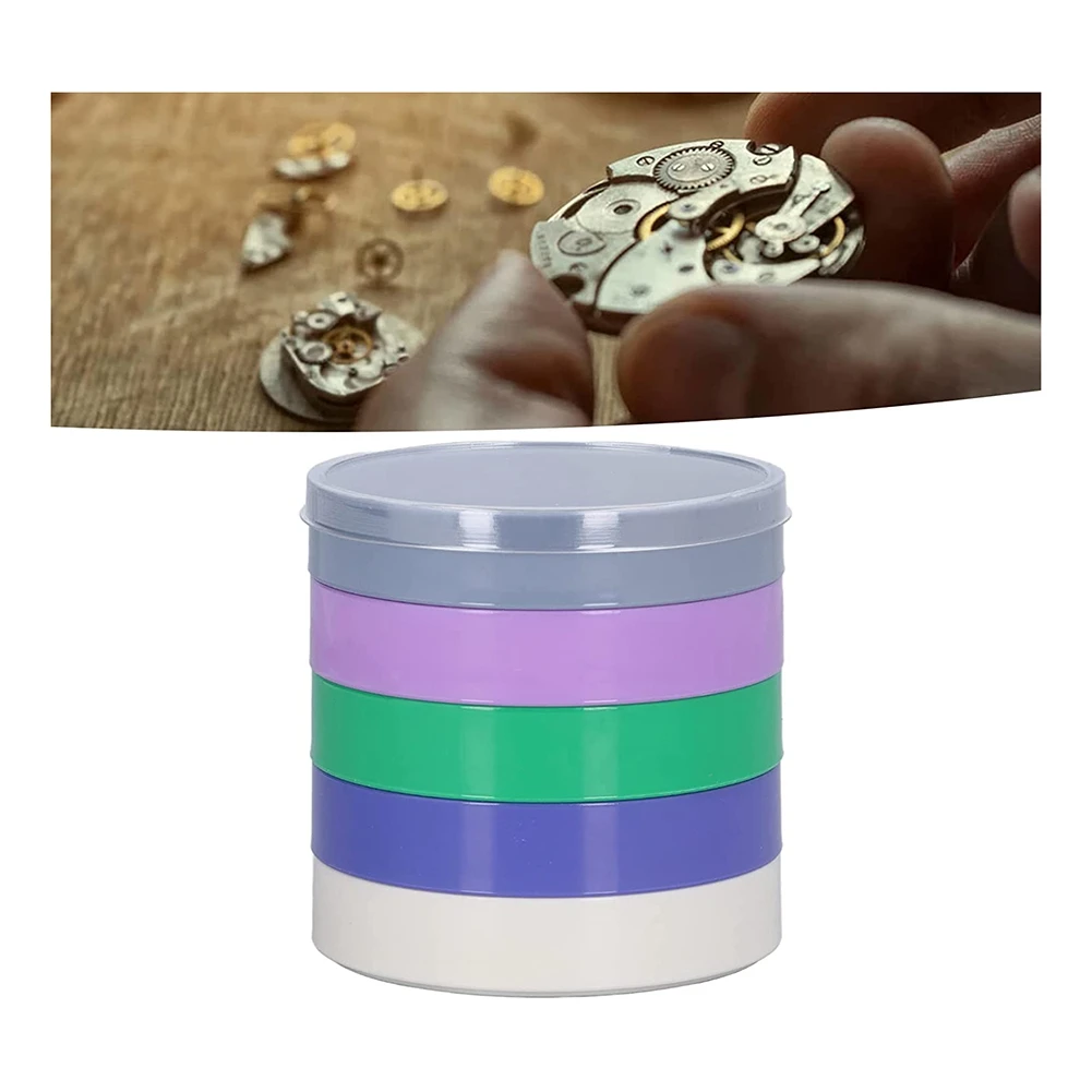 Round Watch Parts Storage Box, 5 Layers Watch Movement Parts Storage Box, for Storage Screws Components Hardware Parts