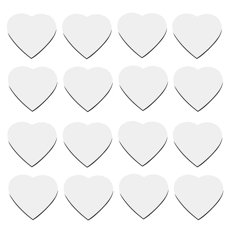 30Pcs Heart Shaped Sublimation Magnet Blanks Love Heart Wall Door Decoration White