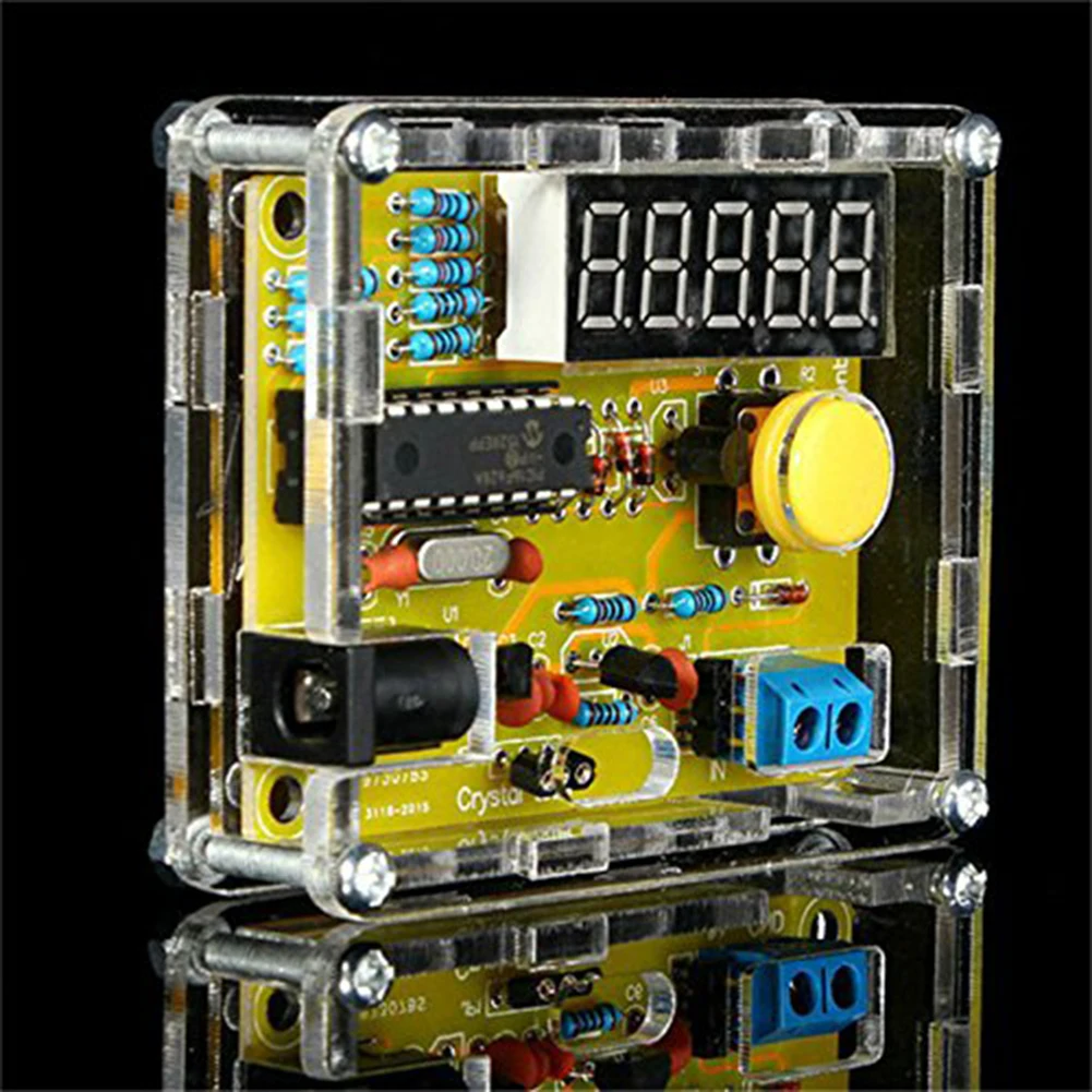 Digital Frequency Counter Module DIY Kits 1Hz-50MHz Crystal Oscillator Frequency Counter Tester with Shell Case