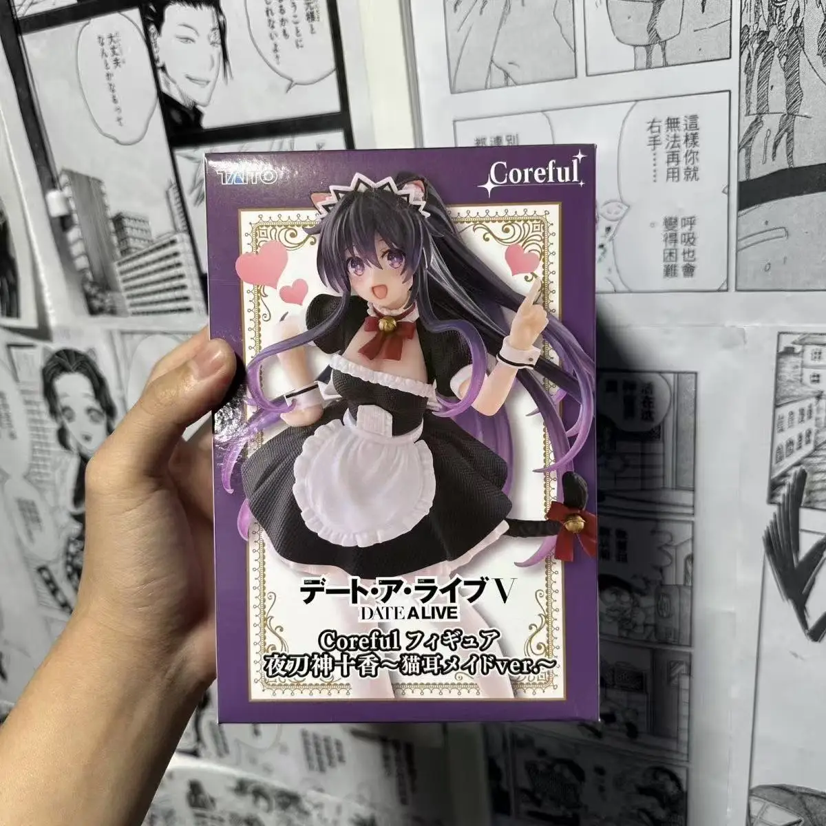 

New Spot Japanese Genuine Coreful Date A Live Night Sword God Toka Cat Ear Scenery Hand Figure Room Decoration Toy Cute Gift