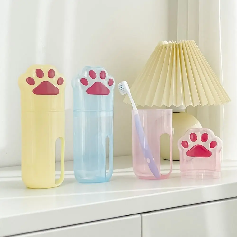 Durable Plastic Toothbrush Storage Box Cartoon Space Saving Portable Wash Cup Cute Mouthwash Cup for Daily Use