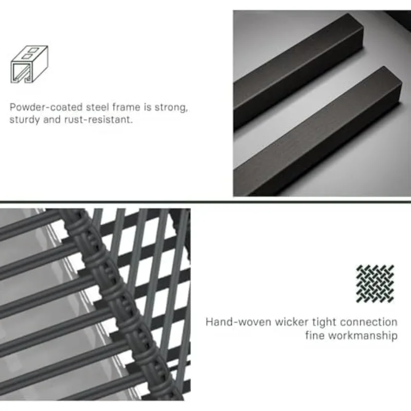 جراند فناء 2 قطعة مصباح أرضي خارجي يعمل بالطاقة الشمسية فانوس مقاوم للماء الخوص بوهو مصابيح للأرضيات لديكور شرفة الحديقة ، #5