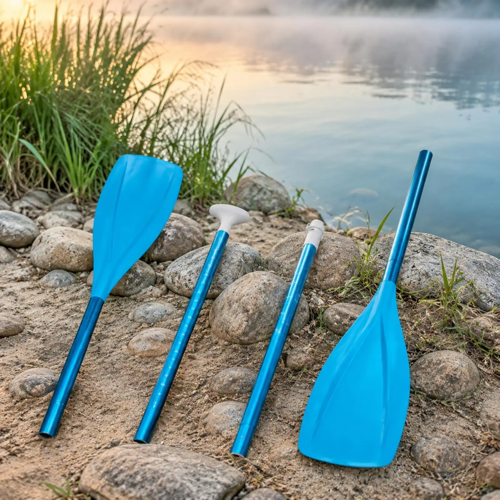 Convertible Stand-up Paddleboard Double-Bladed Paddle Versatile Four-Section Aluminum Paddle Portable for Watersports