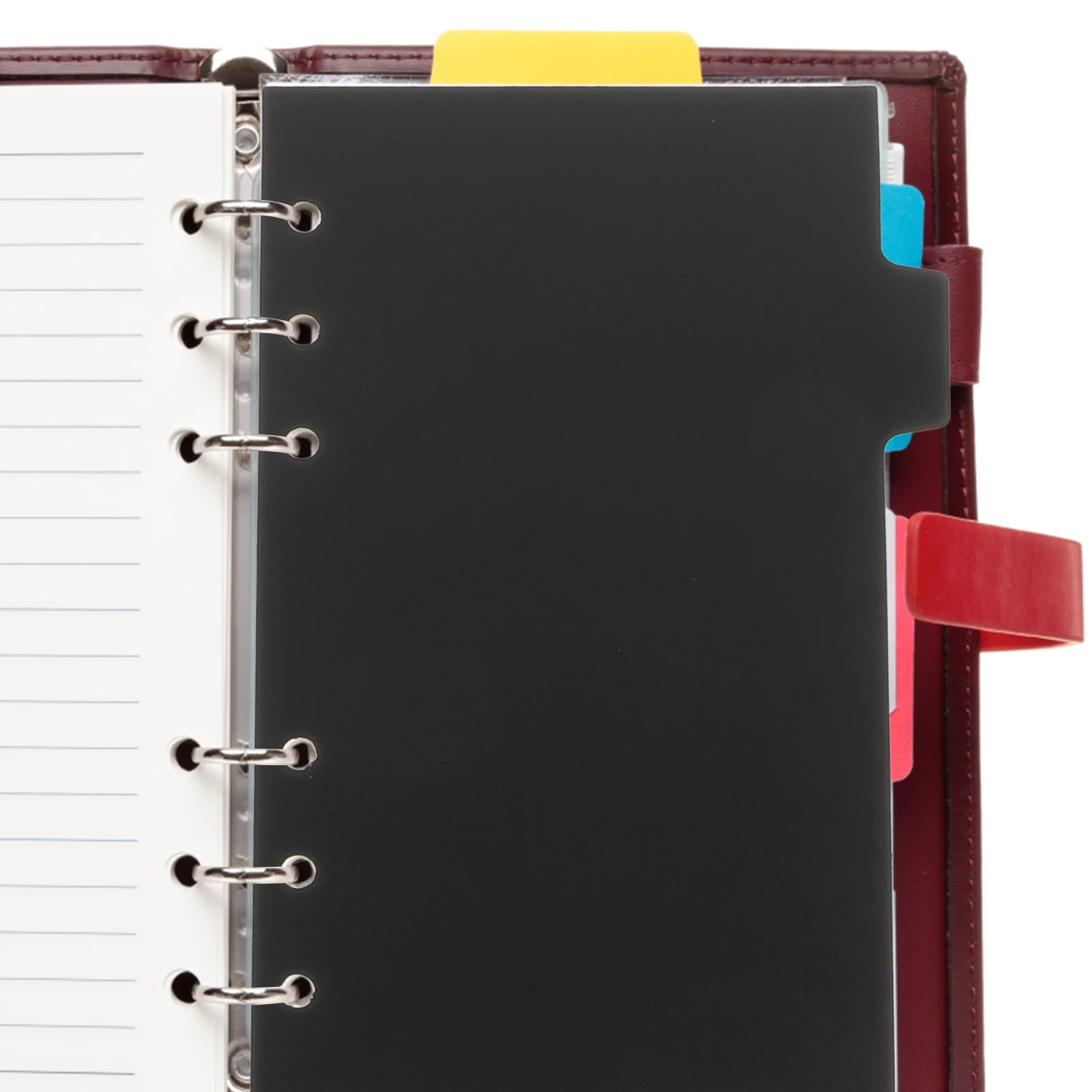 

6 Sheets A5 Black PP Divider Tabs for 6 Rings Binder Notebook Supplies Page Separator ganizers Binder Dividers