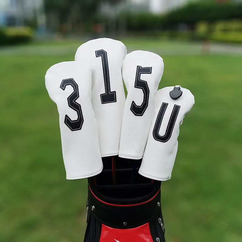 The font size of large number Golf Club #1 #3 #5 Wood Headcovers Driver Fairway Woods Cover PU Leather Head Covers