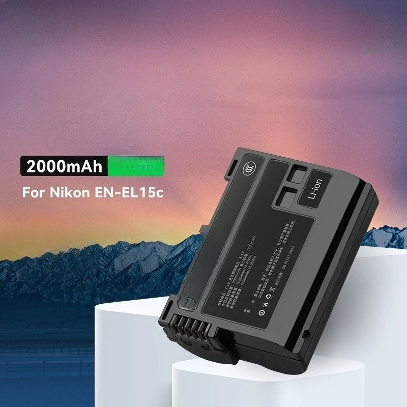 

High Efficiency Replacement EN-EL15C Battery Pack 7.2V 2000mAh For Nikon ZF Z5 Z6 Z7 Z8 D750 D800 D7200