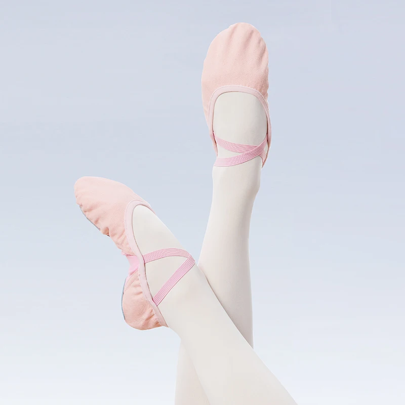 

Балетки для девочек, парусиновые танцевальные туфли, мягкая подошва с разрезом, детские тапочки, балетки, танцевальные Тапочки