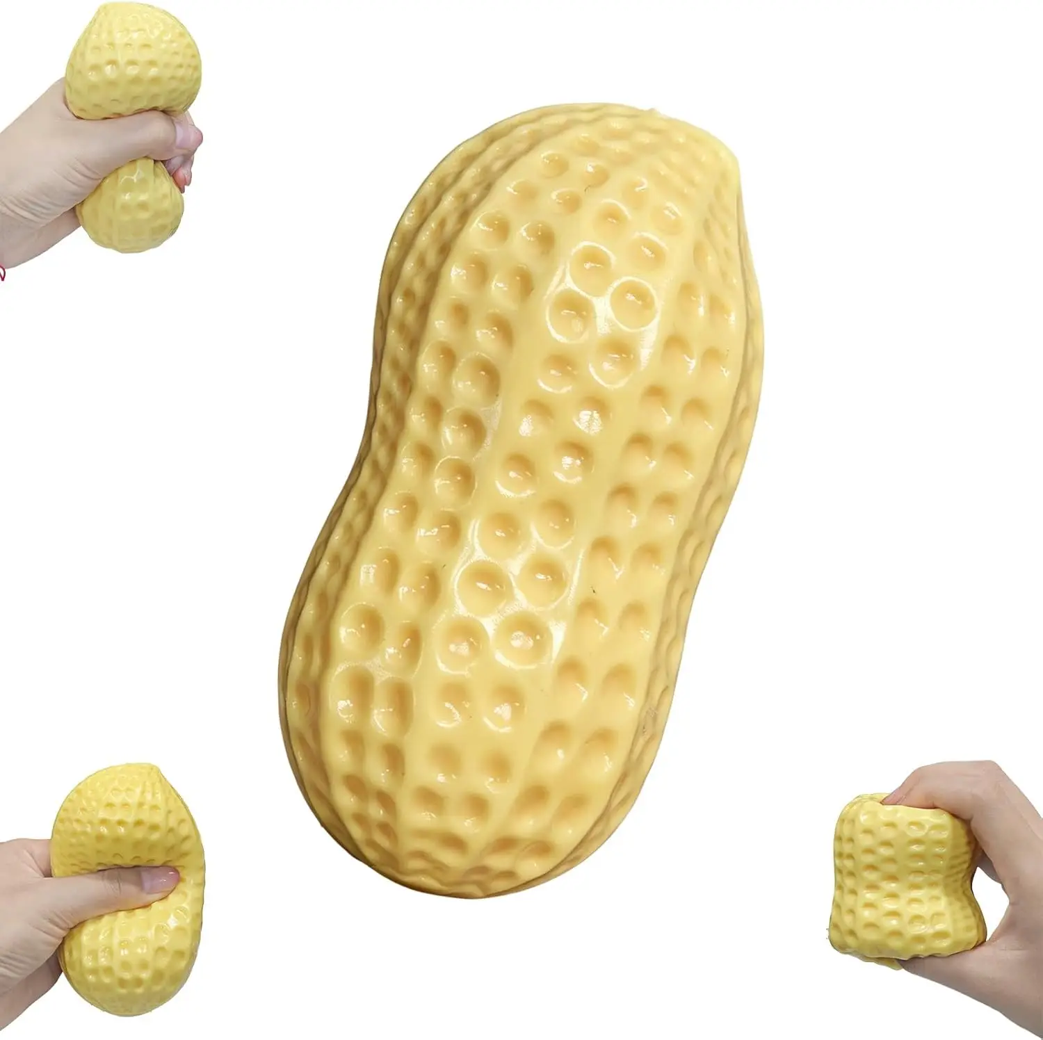 1pcs Peanut Stress Ball Crunchy Squeeze Ball Squishy Toy Buttery-Soft Feel Fidget Gifts Sensory Anti Stress Relief Toy