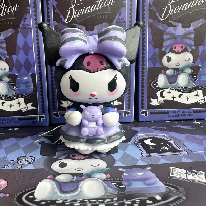 ﻿ 6 pçs minisoanime sanrio boneca kuromi melodia bolo artesanal minha melodia caixa cega série de adivinhação coleção infantil brinquedos