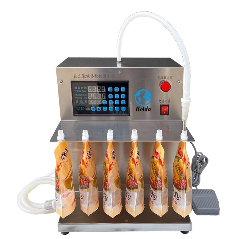 Máquina de enchimento de líquidos semiautomática com bomba magnética TLF para embalagens de bebidas de ketchup e leite de soja em sacos de plástico e caixas