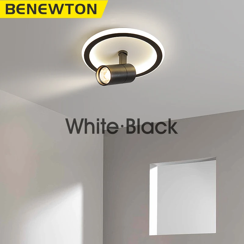 

BENEWTON Gold Led Ceiling lamp for Foyer Aisle Lights Square Round led lamp for room decor Black White modern home Decoration