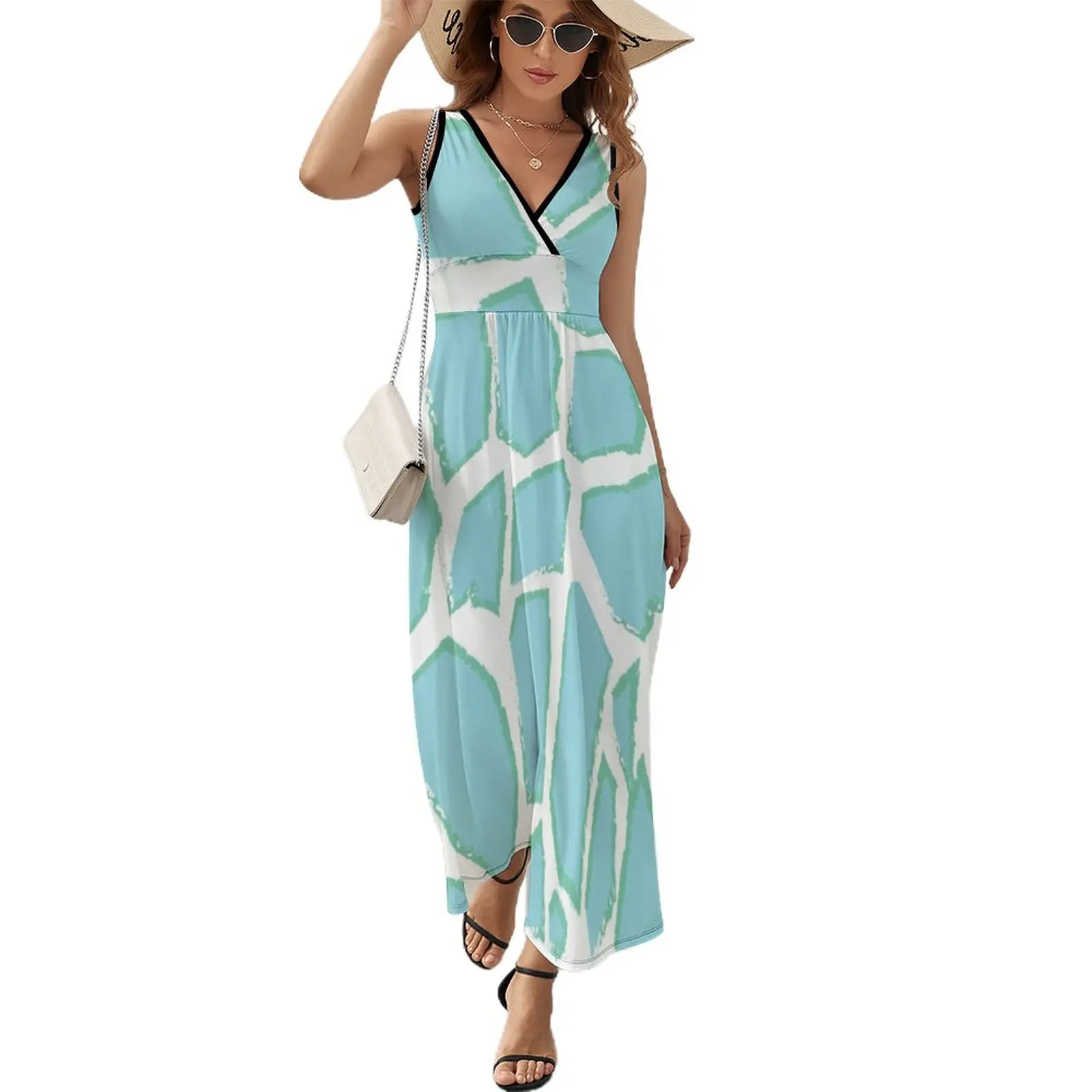 

Giraffe blue wild abstract Sleeveless Dress Party dresses summer clothes