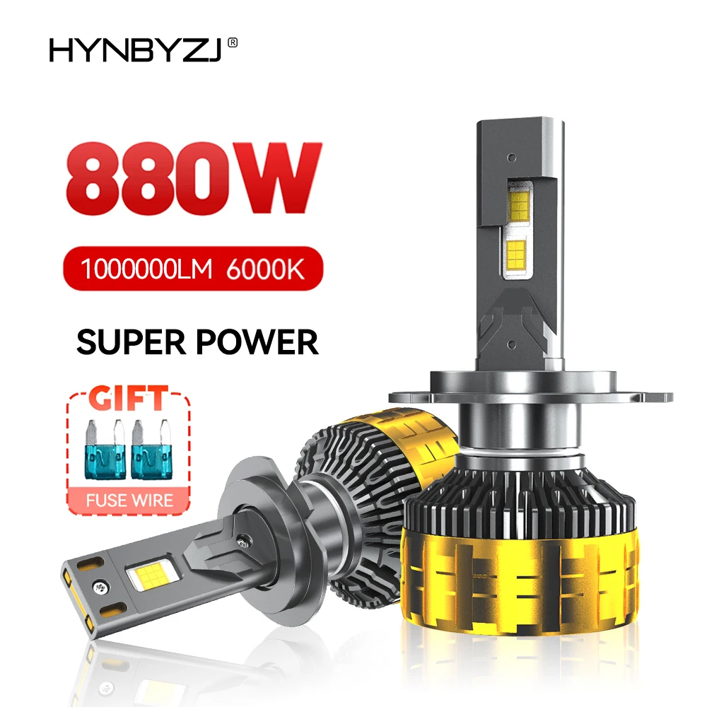 

HYNBYZJ 6000K H7 H4 H11 Led Lamp 880W Led Lights For Car H1 H3 H8H H9 HB3 9005 HB4 9006 9007 9012 Led Headlight Bulb