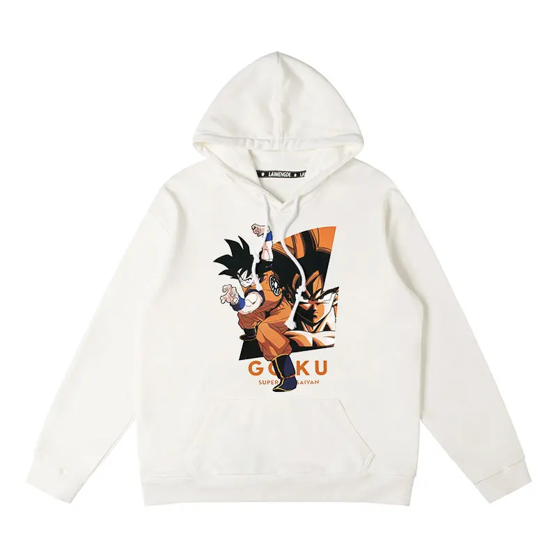 Moletom com capuz estampado bandai macio para homens e mulheres unissex mistura de algodão pulôver streetwear moda confortável top com capuz