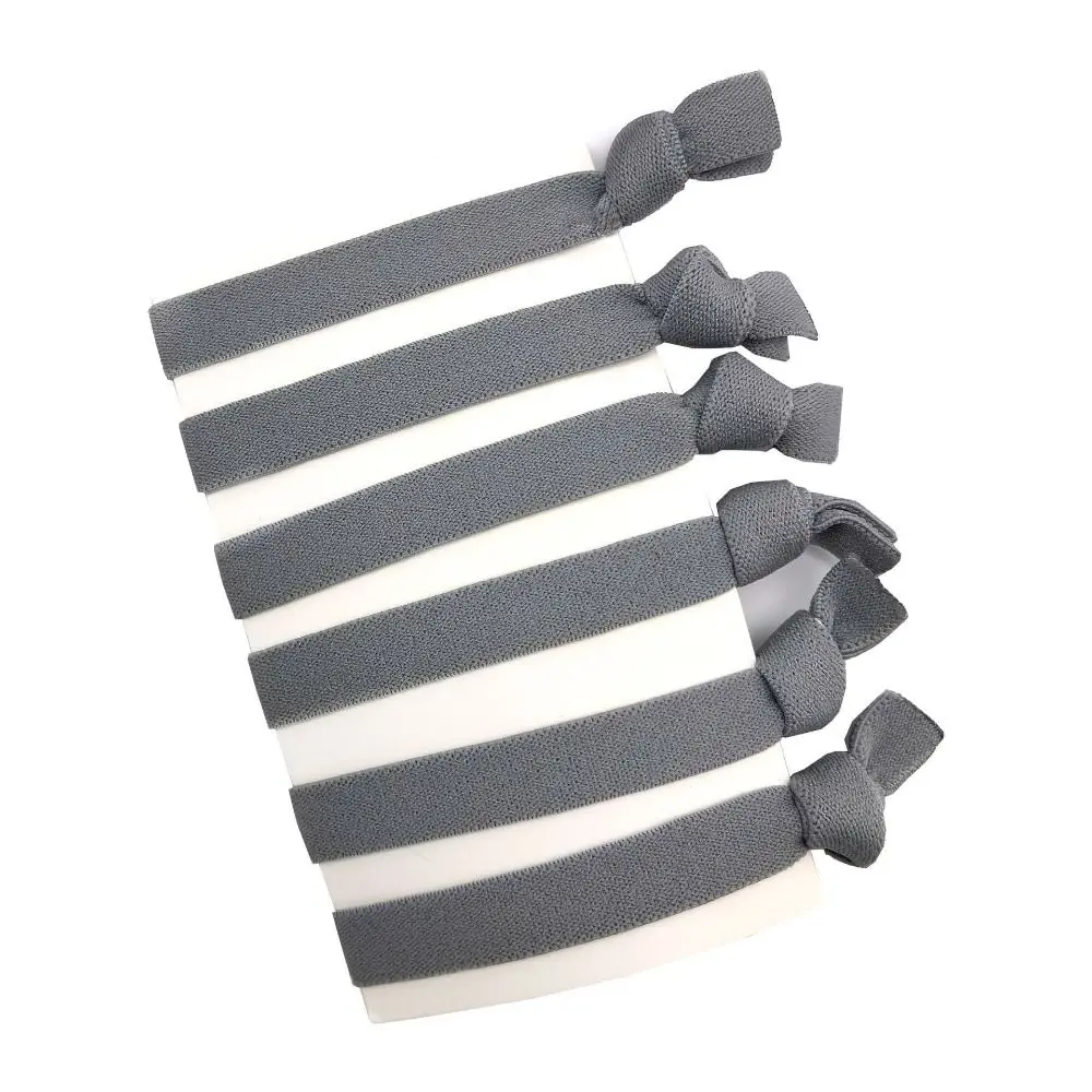 男性用フラットノットヘアティー、ソリッドエラスティックバンド、損傷なしの男性用バンタイ、ヘアアクセサリー、セットあたり6個