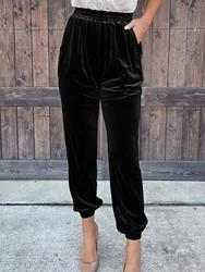 Velvet pants autumn and winter velvet pants ladies loose casual pants