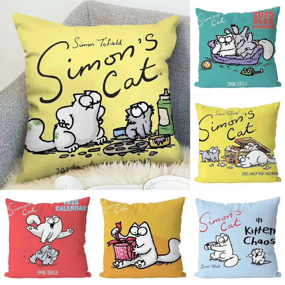 

Cute Simons Cat Pillow Case Luxury Double-sided For Car Pillows 45x45 Cushions Cover Home And Decoration Sofa Pillowcase 50x50
