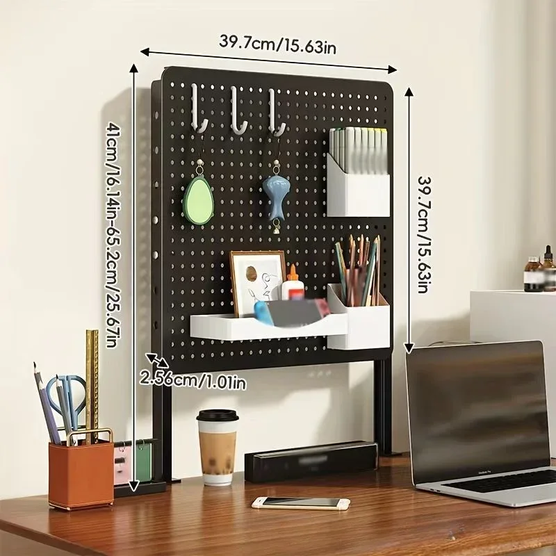 

Набор для хранения перфорированной доски, вертикальный настольный органайзер с зажимом, перфорированная доска без дрели для домашнего офиса, детской комнаты, инструменты для книг