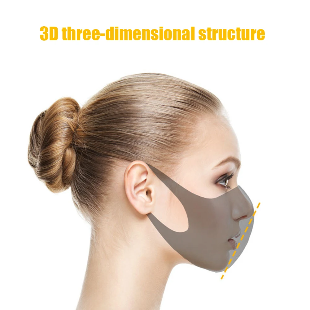 3Pcs Washable Reusable Face Mask Adjustable Anti Dust Filter Mouth Masks Ice Silk Unisex Star Mask For Adults