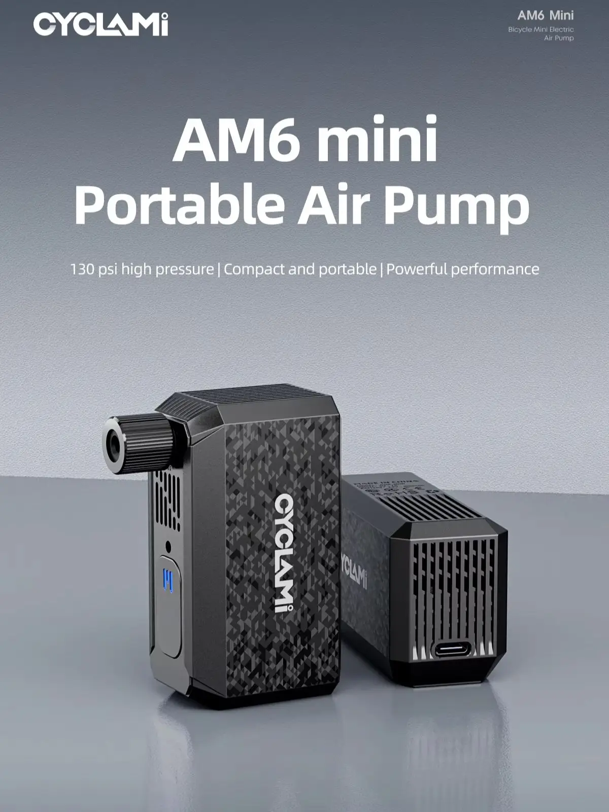 AliExpress CYCLAMI AM6 mini Portable Air Pump Portable Rechargeable Bicycle Accessories Tire Inflator 130PSI High Pressure