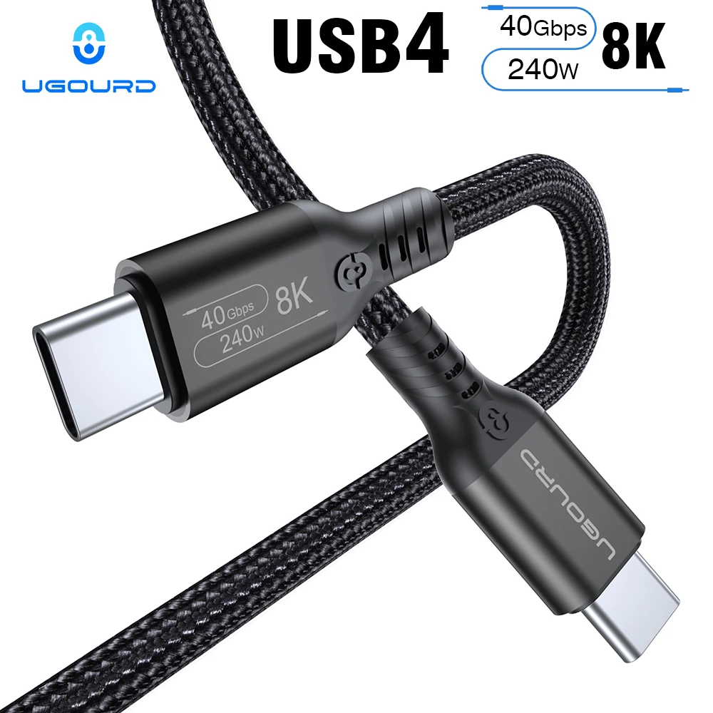 UGOURD USB 4 Thunderbolt 4 type c câble 40Gbps 240W charge rapide pour ordinateurs portables eGPU téléphone 8K 60HZ câble vidéo UHD