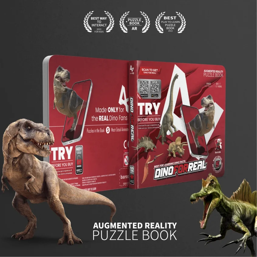 AR Technology Dinosaurs Cool Dino For Real Puzzle a Gift for Children Family Activity Early Education for Boys and Girls