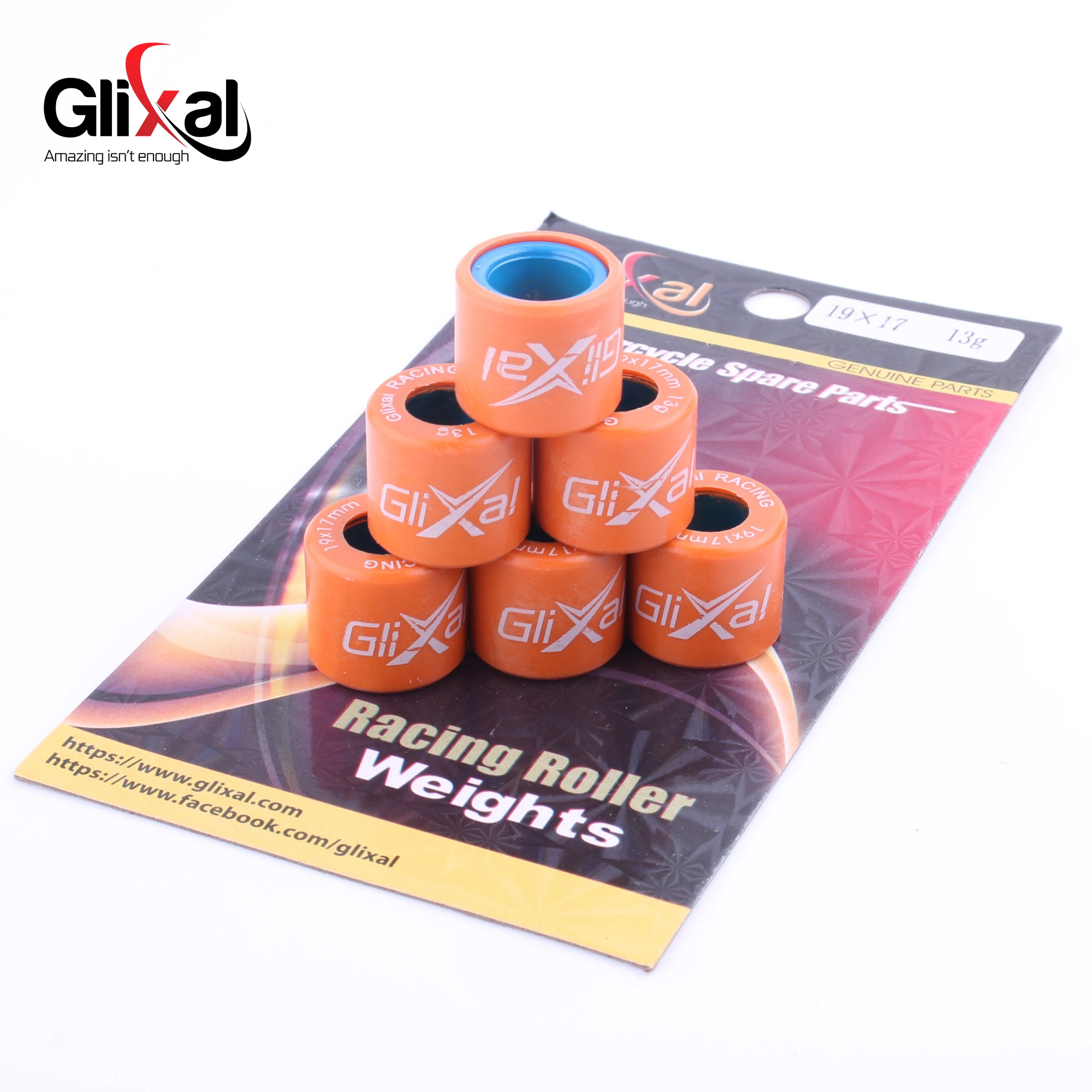Juego de Rodillos Variadores CVT Glixal de 19x17 mm para Scooter Aprilia, Derbi, Gilera, Italjet, Peugeot, Piaggio, Vespa de 125 cc y 150 cc