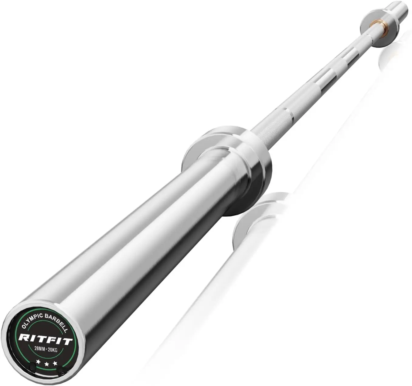 Weightlifting and Powerlifting, Metal Bar, Silver, 500lbs Load Capacity, for 2” Standard Plates