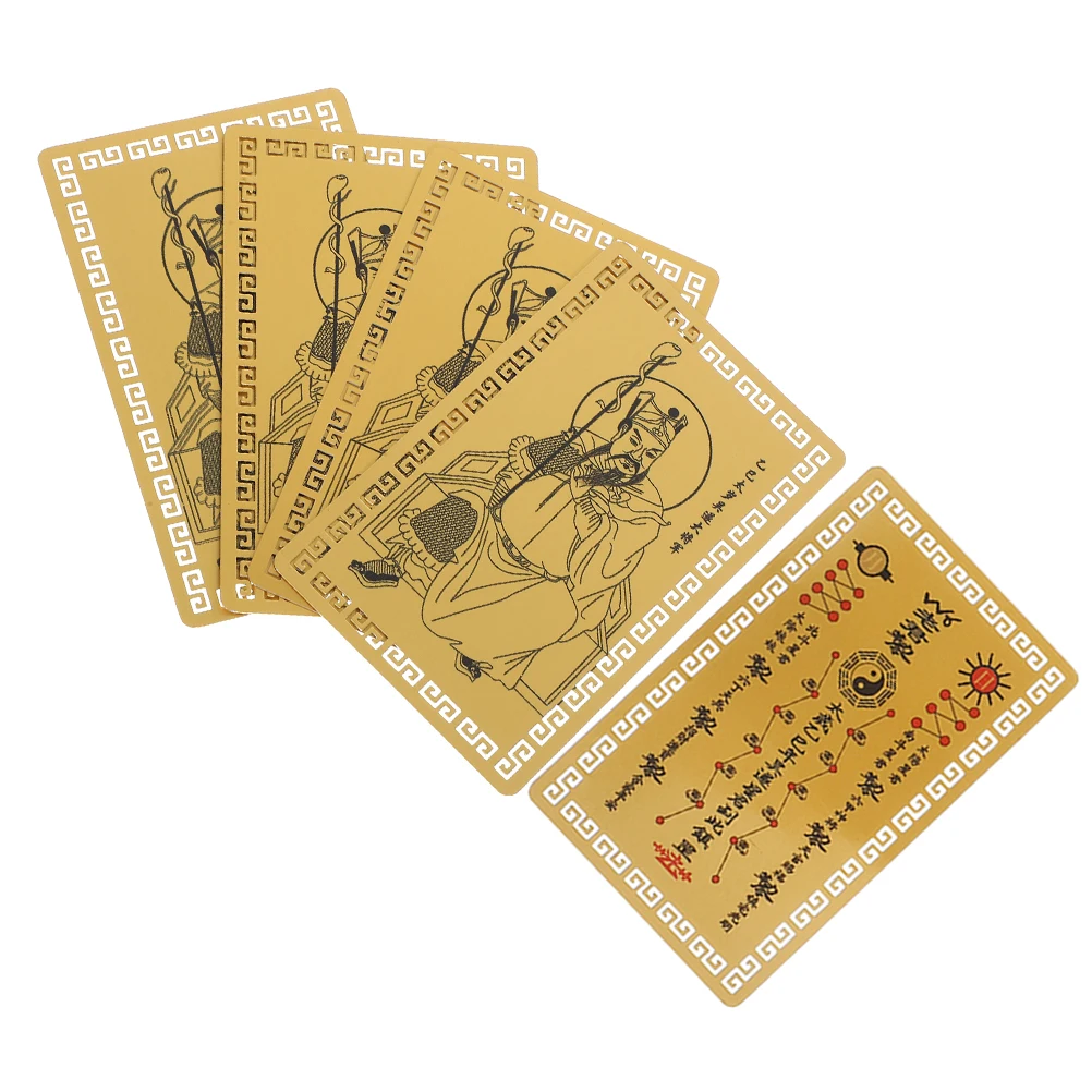 

5pcs Feng Shui Taisui Card Chinese Traditional Amulet Card Lucky Blessing Protection Small Auspicious General Wealth Decorative