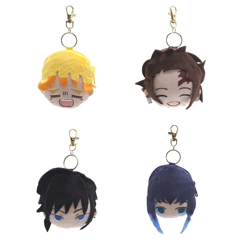 Anime Demon Slayer Periphery Kamado Tanjiro Giyuu Zenitsu Plush Toy Change Pack Keychain Card Pendant Kawaii Christmas Gift